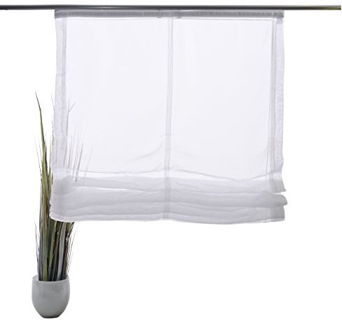 Homing 5718-02 Raffrollo Uni Voile - 140 x 170 cm, Weiß