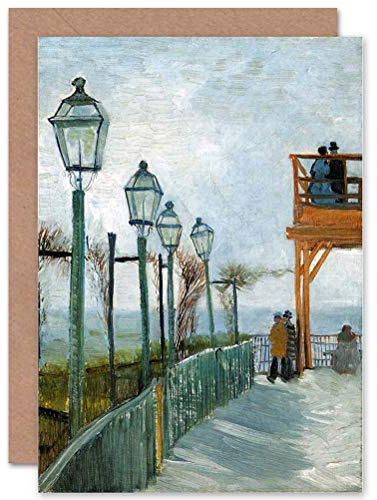 Wee Blue Coo VINCENT VAN GOGH BELVEDERE OVERLOOKING MONTMARTRE 1886 GREETINGS CARD