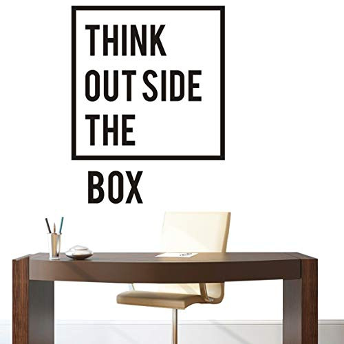 A-86 Wandaufkleber, Motiv Think Outside The Box, entfernbar, 57 x 74 cm, Schwarz
