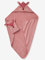 Vertbaudet Set aus Badetuch und Waschhandschuh,REH rosa/REH 100X100