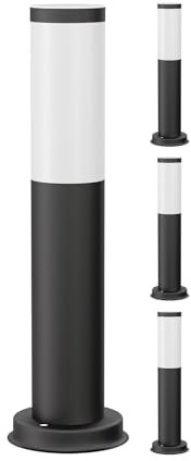 ledscom.de 4 Stück Wegelicht/Pollerleuchte PORU für außen, IP44, 39 cm, schwarz, 1x E27 max. 40W