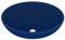 vidaXL Lavabo Ovale de Luxe Vasque à Poser de Toilette Lave-Mains de Salle de Bain Cuisine Maison Intérieur Bleu Foncé Mat 40x33 cm Céramique