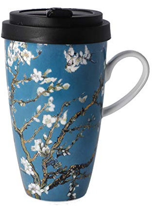 Goebel Coffee to Go Künstlertasse mit Deckel Der Mandelbaum Vincent Van Gogh, 12,5x8,5x15cm, 0,5L, 67-017-07-1