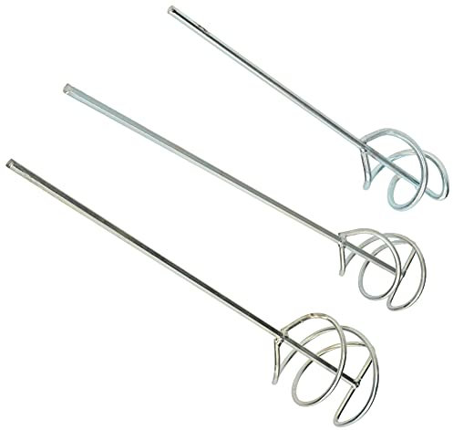 KOTARBAU® 3er Set Mörtelrührer 55 mm, 80 mm, 100 mm für Mörtel Klebstoffe Wendelrührer Stahl Verzinkt
