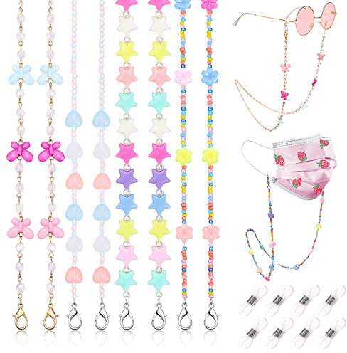HIFOT 4 Stück Kinder Brillenband für Mädchen,Kinder Maskenhalter,Brillenband Sport Maskenkette Maskenband BrillenschnurSonnenbrille Brillenschnur Brillenkette Brillenkordel