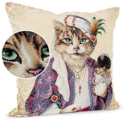 ANRO Kissenbezug Dekokissen Kissen Sofakissen Kissenbezüge Kissenhülle Gobelin Sultan 45x45cm ohne Füllung