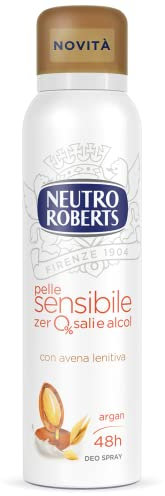 Neutro Roberts Deodorant Spray Empfindliche Haut mit Hafer und Argan, 48 Stunden, ohne Salze und Alkohol, 150 ml Flasche