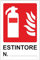 Pubblimania Extintor N. Señal de seguridad de aluminio metal compuesto 3 mm de grosor (20 x 30 cm) (extintor N.)