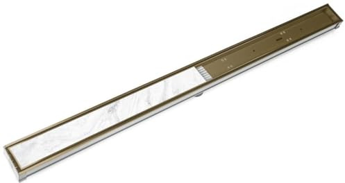 Infinity Drain S-LTIF 6572 SB 72 S-PVC Series Low Profile Complete Kit with 2 1/2 Tile Insert Frame in Satin Bronze