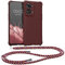 kwmobile Custodia Compatibile con OnePlus Nord 2T 5G Cover - Back Case in Silicone TPU - Protezione Smartphone con Cordino - viola bordeaux