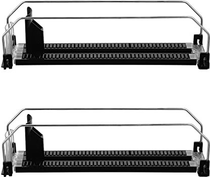 2Pcs Drink Organizer for Fridge, Soda Can Dispenser with Automatic Pusher Glide, Refrigerator Bottle Organizer Beverage Storage Holder for Refrigerator Pantry Vending Machine (3-4 Can)