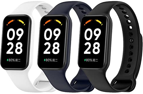 Keweni Cinturino Compatibile con Xiaomi Redmi Smart Band 2,Braccialetti di Ricambio in Silicone Sportivo per Redmi Smart Band 2 (Nero&Blu&Bianco)