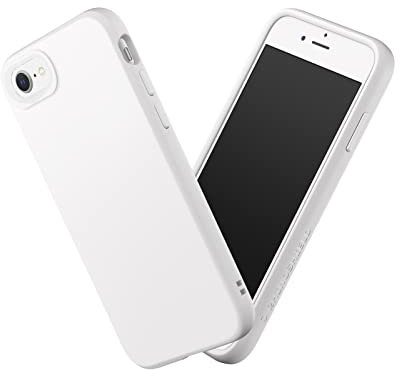 RhinoShield Coque Compatible avec iPhoneSE3/SE2/8/7 | SolidSuit-Coque Fine avec Technologie d'absorption des Chocs et Finition Premium Mate, Contour Objectif Photo Interchangeable - Blanc Classic