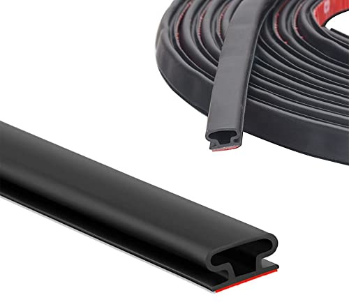 Joint Porte Fenetre Isolation Joint de Porte Bande d'étanchéité Caoutchouc en Forme de D Joint Fenetre Isolation Phonique Joint Porte Entree Anti Froid, 12M Noir