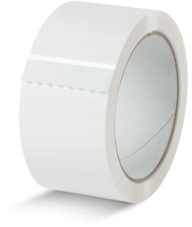 bricoleva.it Nastro da Imballaggio per Pacchi 66 m x 44 mm - Nastro da Pacchi, Nastro Adesivo da Pacchi - Diversi Colori (1 Rotolo - Bianco)
