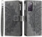 VEEMOS Wallet Case for Samsung Galaxy S20 FE Flower Flip Case Protective Leather Folio Book Phone Cover with Card Slots Kickstand Zipper Pocket - Grey
