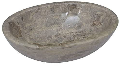 Tidyard Lavandino,Ovale,da Bagno,Appoggio,in Marmo,Colore Grigio,53x40x15 cm,Lavabo da Bagno Appoggio,Lavandino Ovale,Lavabo Ovale,Lavandino in Marmo,Lavandino d'Appoggio