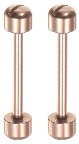 sourcing map 2pcs Watch Screw Tube Rod 18mm Inner Dia Stainless Steel Watch Strap Pins, Rose Gold