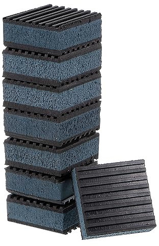QUARKZMAN 8Stk Gummi Anti-Vibrationspads Vibrationsdämpfer 2 x 2 x 7/8 Isolationspad Vibrationsisolationspads Gerippte Matten mit EVA-Mitte für Waschmaschine Luftkompressen Laufband