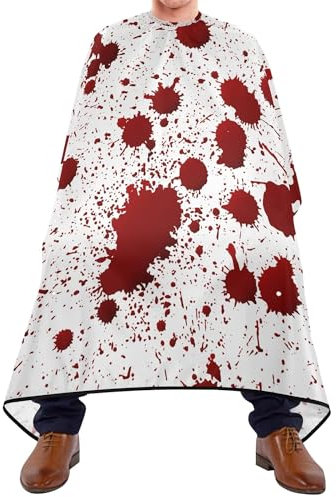 Mantella Parrucchiere Senza Soluzione Di Continuità Real Red Blood Drop Ink Splatter Paint Art Su Bianco Mantella Taglio Parrucchiere Leggera Mantella Da Taglio Poliestere Mantella Protettiva