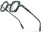 MUTYNE Acetat-Brillengestell, Damen, quadratisch, rechts, rund, Brillen, Herren, Brillen, Brillen, grün, Einheitsgröße