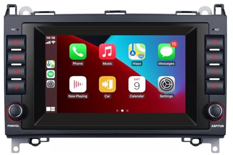 Autoradio kompatibel mit drahtlosen Carplay/Android Auto für Mercedes Benz W169 W245 W639 Vito/Viano W906 Sprinter 2500/3000 mit IPS -Touchscreen/Bluetooth/Mirror Link/FM/AM/USB