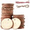40 Stück Holzscheiben 5-6 cm,Rund Holzscheiben zum Basteln mit zwei Baumwollschnüren,Holzscheibe aus Holz mit Löchern,Baumscheiben Unvollendete,für Heimwerken,Basteln,Hochzeiten,Feiertagsdekorationen