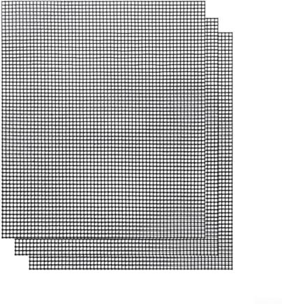 Zoegneer Tappetino antiaderente per barbecue, in fibra di vetro, griglia in rete per barbecue, per evitare che il cibo cada (3 pezzi)