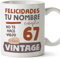 MUGFFINS Tazas Personalizadas Cumpleaños - En Español - Vintage No Viejo - 11 oz / 330 ml - Regalo personalizable original y divertido