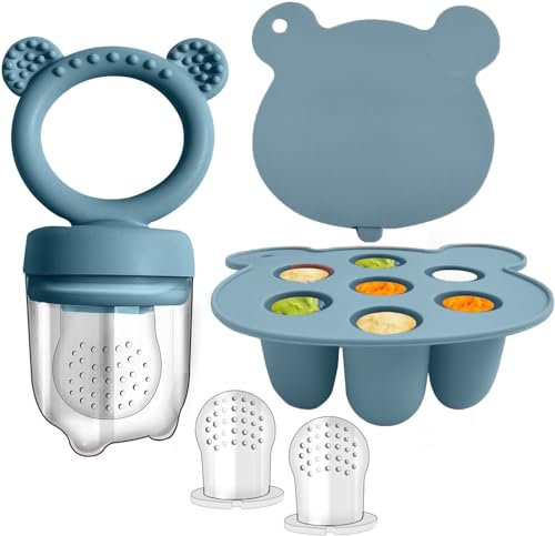 WeSweet Obst-Futterspender für Babys, Silikon-Fruchtfutterspender für Muttermilch, Eis am Stiel, Gefrierformen für Babyzahnen und Selbstfütterung