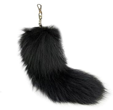 Yavitality Tierschwanz Anhänger etwa,Auto Schlüsselketten Anhänger Weich Flaumig 43cm Fell Schwanz Keychain Extra Groß Schlüsselring Tasche Zusätze Ursprüngliche Natürliche Farben (13)