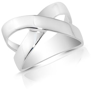 CASSINI X-Ring aus 925er Sterling Silber, Hochglanz poliert, Damen Ring 3RAV