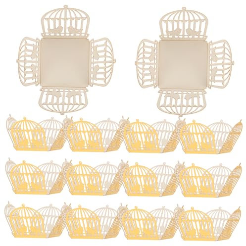 SOESFOUFU 50 Stücke aushöhlen Liebe Vogelkäfig Schokolade dekorative Box Hochzeit Party Mittelstücke Papier Verpackung