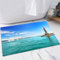 EMFSLA rutschfest Badezimmer Badeteppiche,Weich Hochflor Saugfähig Badvorleger Waschbar Flauschige Mikrofaser Badematte,Leuchtturm, Tag, Meer, Segelboote, Leuchtturm, Felsen, klares Meer, Wo,60x90 cm