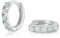 SILBERTALE Damen Opal Creolen Ohrringe Silber 925 Mit Hellblau Opal Kleinen Creolen Nickelfreie Ohrringe 6mm