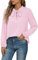 Yommay Damen Bluse Elegant Langarm Tunika T-Shirt Krawatte Hals Flowy Chiffon Oberteile für Frauen Herbst Mode,Hellrosa,M