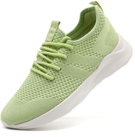 LANGFEUU Damen Turnschuhe Sneaker Schuhe Damen Sportschuhe Laufschuhe Tennisschuhe Outdoor Running Damen Walkingschuhe Straßenlaufschuhe rutschfest Atmungsaktiv Leichtgewichts Fruchtgrün 39
