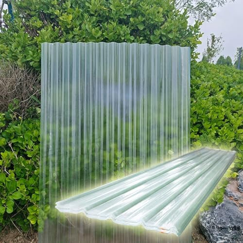 Transparente Wellplatte 1.5mm FRP-Tageslichtplatten für Den Außenbereich 5 Stück Wärmeisolierende Dachplatten 90x100cm 90x150cm 90x70cm Stoßfeste Dachblech(1.5mmx35x59in(90x150cm))