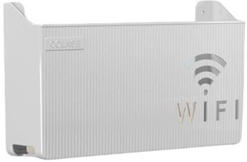 Serenitison Porta Modem da Parete,Scatola Porta Router WiFi da Parete,Pratica Soluzione per Nascondere Il Router,Rack di archiviazione WiFi Montato a Parete,per Nascondere Il Router e Mettere