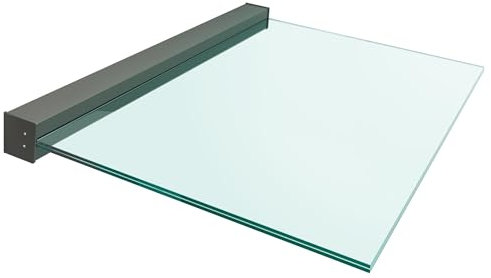 Glasprofi24 - DURA Plus Light® | Glasvordach 160x100 cm | Patentiertes Vordach aus Glas | Rahmenlos | Verbundsicherheitsglas 17,52 mm | Wandklemmprofil aus Aluminium | Pulverisiert in Anthrazit
