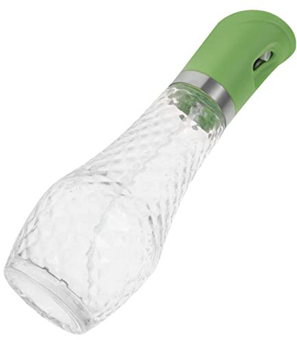 OFFSCH Cooking Oil Sprayer Bottle 260ml Glass Press Type Oil Dispenser with Silver Ring Green for Barbecue and Kitchen