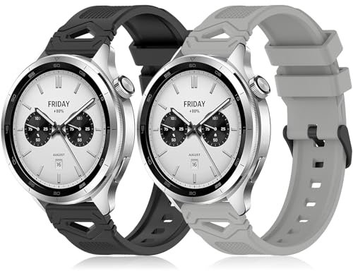DHWGang 2 Piezas Pulseras de Silicona Compatibles con Xiaomi Watch S4/S3/S1/S1 Active, Correa de Repuesto para Reloj Inteligente MiWatch S3, MI Watch S4 Sport Band, 22mm