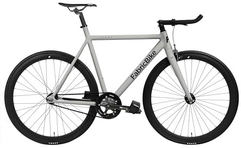 FabricBike Light Fixie, Fixed Gear, Single Speed, Rahmen und Gabel, Aluminium, Räder 28 Zoll, 3 Größen, 6 Farben, 9,45 kg (Größe M) (L-58 cm, Light Nardo Grey)