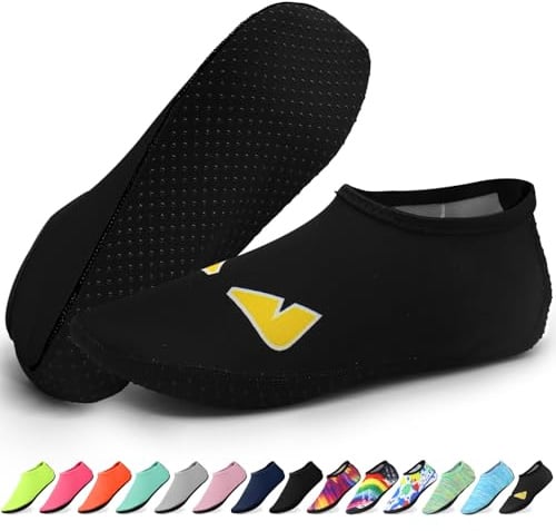 KATKLIU Water Socks – Non-Slip Diving Sock with Grippy Sole – Lightweight Quick Dry Swimming Socks for Men Women – Beach & Surfing Gear for Pool, Yoga, Indoor & Outdoor Sport-Little Devil-38-39