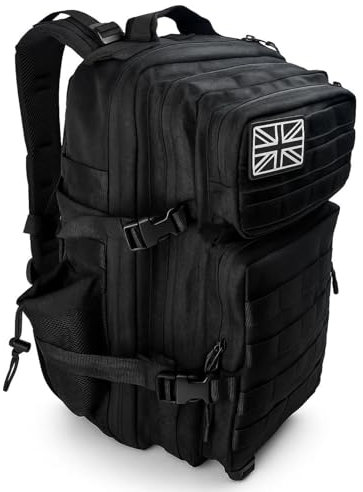 Military Tactical Backpack 45L Heavy-Duty Water-Resistant Rucksack with Webbing 6 Compartments & Padded Back Support Ideal for Hiking, Athletes, Gym, Travel, Sports, Camping & Everyday Carry