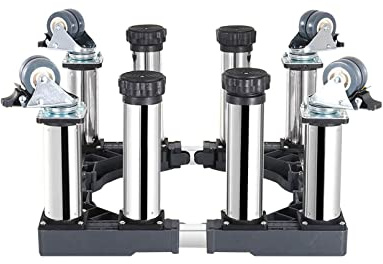 YCNLYSSR Bewegliche Möbelbasis, bewegliche, verstellbare Basis mit 4 × 2 Feststellrädern, Kühl-/Gefrierschrankwagen, Gesamthöhe 10,6 Zoll, Trockner und Kühlschrank (4 Beine, 4 Räder, 27