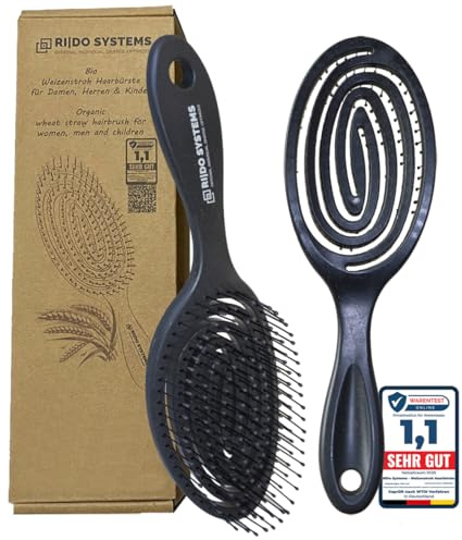 Ri|Do Systems Haarbürste ohne Ziepen – Detangler Bürste, Entwirrbürste & | Lockenbürste für feine und lange, nasse und trockene Haare - Haarbürste Frauen Männer Kids - curl brush – anthrazit