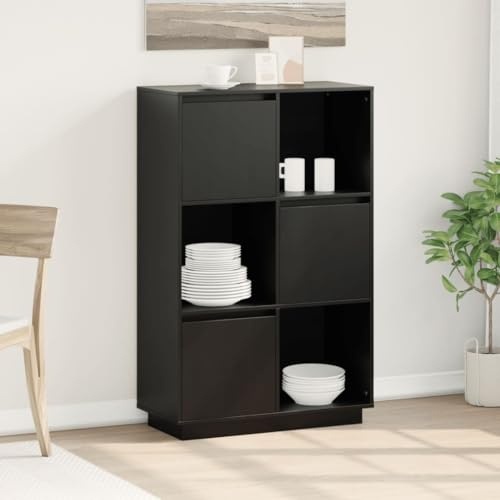 RCODSSK Massivholz Highboard Kiefer 74x35x117 cm, Sideboard für Bücher und Deko mit Zwei Montagemöglichkeiten und Stauraum