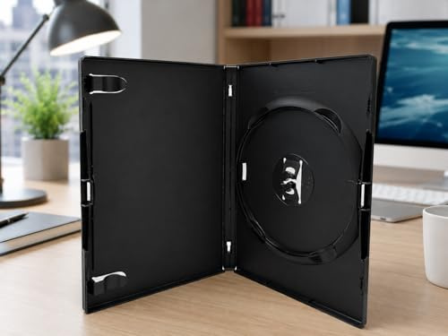 50 x Black Genuine Amaray DVD Cases 14mm Spine