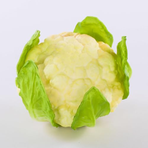artplants.de Kunstgemüse Blumenkohl, weiß - grün, 10,5cm, Ø 18cm - Künstliches Obst - Deko Gemüse